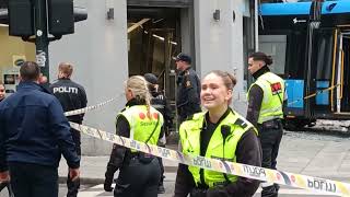 Four injured as tram crashes into Oslo store [upl. by Clarinda591]