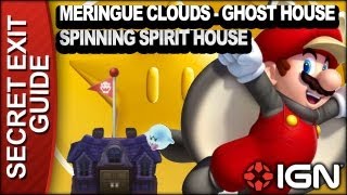 New Super Mario Bros U Secret Exit Walkthrough  Meringue CloudsGhost House Spinning Spirit House [upl. by Oiril]