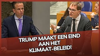 Van Houwelingen confronteert PVVer Kops met klimaatplannen Trump [upl. by Nesnej]