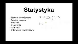 Statystyka mediana dominanta wariancja średnia ważona arytmetyczna odchylenie standardowe [upl. by Cann]