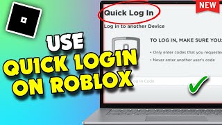 How To Use Quick Login On Roblox 2024 UPDATED [upl. by Bowes]