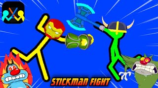 Oggy And Jack playing Supreme Duelist Stickman Fight Game 😱 Oggy Game part2 [upl. by Akram]