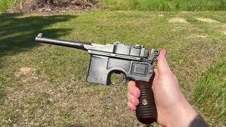 Mauser C96 quotBroomhandlequot POV firing [upl. by Atteval]