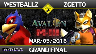 Avalon MIII  Tempo  Westballz Falco Vs Zgetto Fox  SSBM Singles Grand Final [upl. by Pelaga]