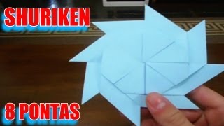 Como Fazer uma Shuriken de 8 pontas que se Transforma  Origami [upl. by Ellinehc]