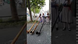 Alphorn being played in Basel Switzerland [upl. by Tootsie]