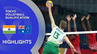 India vs Australia  Highlights  AVC Mens Tokyo Volleyball Qualification 2020 [upl. by Atirma923]