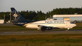 Nolinor  Boeing 737200 sunset takeoff  CGNLN  ValdOr CYVO [upl. by Airenahs]