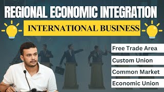 Regional Economic Integration  International Business  Level of Regional Economic Integration [upl. by Aivatan]