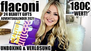 flaconi 24 BEAUTY GIFTS ADVENTSKALENDER 2021 Unboxing amp Verlosung [upl. by Atilemrac193]