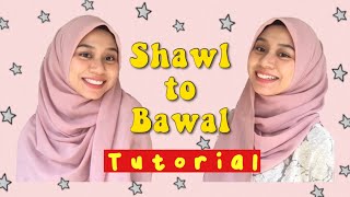 TUTORIAL SHAWL TO BAWAL 🤍🦋 [upl. by Rector]