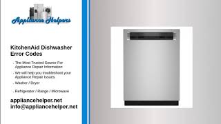 KitchenAid Dishwasher Error Codes [upl. by Ellahcim613]