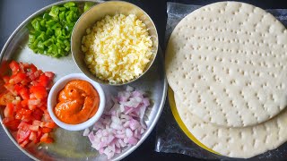 Cheese loaded readymade base pizza recipe readymade base cheese burst pizza homemade pizza recipe [upl. by Ielarol]