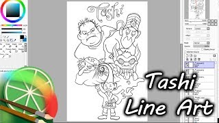 Tashi Line Art Paint Tool SAI  Storytime [upl. by Nedarb]