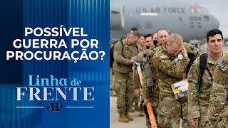 Estados Unidos envia 15 mil homens e poderoso arsenal naval para Israel  LINHA DE FRENTE [upl. by Harelda]