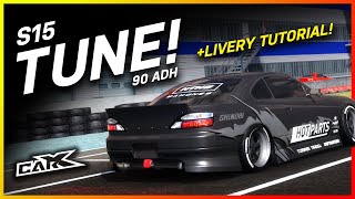 S15  90 ADH Tune amp Livery Tutorial Car X Drift Racing Spector RS  Ultimate Setup [upl. by Llertac738]