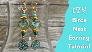 How to make a pair of bird nest earrings  oh myI have no voice in this video [upl. by Trent]