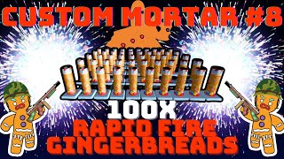 Custom mortar 8 100x rapid fire gingerbreads in fireworks playground Roblox [upl. by Meehaf]