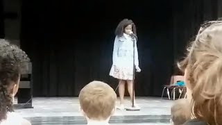 Mom leaps into action when daughter freezes up on stage [upl. by Ankney]