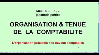 COMPTA  Module 72  Lorganisation préalable des travaux comptables seconde partie [upl. by Figge193]