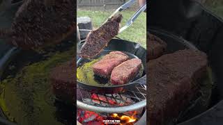 Grilled Steak Crostini Recipe  Over The Fire Cooking by Derek Wolf [upl. by Edahsalof]