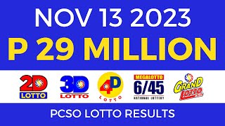 Lotto Result November 13 2023 9pm PCSO [upl. by Hajar]