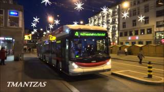 VBSGPostAutoAB BusTrolleybus und Bahn in StGallen [upl. by Aizti833]