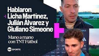 La palabra de LICHA MARTÍNEZ JULIÁN ÁLVAREZ y GIULIANO SIMEONE en la previa de Argentina vs Chile [upl. by Pomfret]