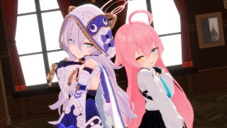 【MMD】Blue Archive x Honkai Impact 3rd  Takanashi Hoshino Theresa Apocalypse  All my People [upl. by Anuaik]