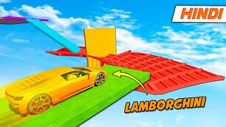 GTA 5 LAMBORGHINI Car Parkour Race 😍  GTA 5 Online Hindi Funny Moments  Saxisam [upl. by Akimed147]