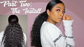 NEW METHOD How to Install a Ponytail Extension Pt 2 [upl. by Nydnarb734]