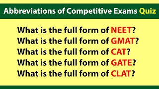 Abbreviations of Competitive Exams Quiz  General Knowledge  Abbreviations and Acronyms Quiz [upl. by Henig39]