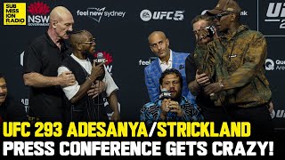 Bottle Throw Ignites Wild UFC 293 Adesanya vs Strickland Press Conference [upl. by Amabil]