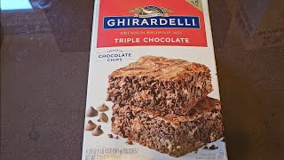 Costco Sale Item Review Ghirardelli Premium Brownie Mix Triple Chocolate 3 Kinds of Chocolate Chips [upl. by Verla]