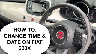 FIAT 500X CHANGE TIME amp DATE 2015 Era [upl. by Alaj314]