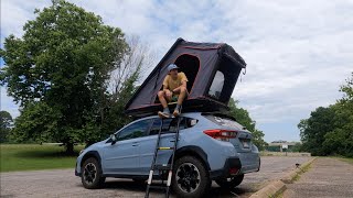 Rooftop Tent One Year Update  Subaru Crosstrek Camping Setup [upl. by Nosylla663]