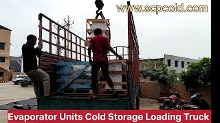 Cold Storage Evaporator Units are loaded into trucks by crane For Freezer Room Ahmedabad Gujarat [upl. by Nashom578]