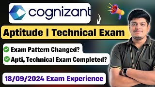 Cognizant Aptitude Technical Assessment 2025  18 Sep Exam Experience  Questions Level  Interview [upl. by Adebayo81]