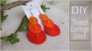 HOW TO MAKE THREAD EARRINGS AT HOME  HANDMADE JEWELRY IDEAS  DIY CREATIONampYOU [upl. by Tnert]