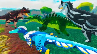 Carnotauros DEVORARAM o BARYONYX Vida de Austroraptor  Prehistoria ROBLOX PTBR [upl. by Alyakim]