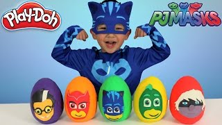 PlayDoh Surprise Eggs Opening Fun With Catboy Gekko Owlette Ckn Toys [upl. by Orji]