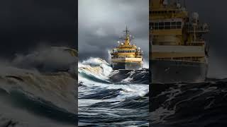 Incredible Footage Massive Ship Battling Rough Sea Waves massivewave ship roughsea [upl. by Airyt246]