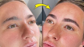 Brow Lamination tutorial for shaping coarse uneven eye brows [upl. by Ahsiugal]