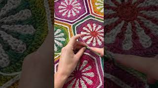 Crocheting a Granny Hexagon Blanket crochet shortscrochet crocheting [upl. by Hutt]