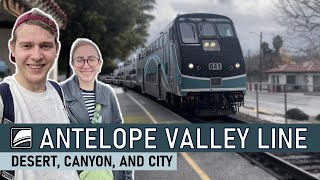 Metrolink Antelope Valley Line Desert Mountains and City [upl. by Cherilynn]