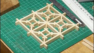 Japanese woodworking  making kumiko  the izutsu tsunagi pattern [upl. by Aicinoid273]