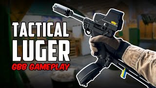 Cursed Airsoft Luger P08 gameplay [upl. by Quillon]