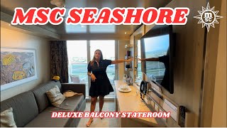 MSC Seashore Deluxe Balcony Stateroom Can you survive a week in here [upl. by Heall]