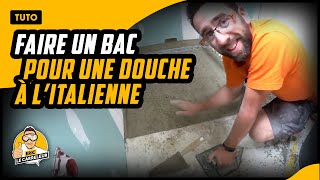 Réaliser UNE DOUCHE ITALIENNE au mortier ciment dans SDB [upl. by Whiteley325]