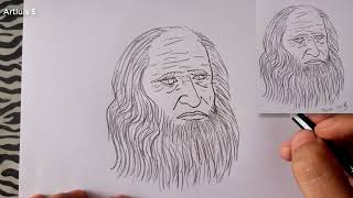 Come disegnare Leonardo Da Vinci [upl. by Eulalee754]